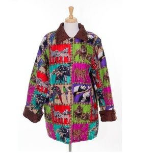 Vintage Mureli XL Jacket Collared Animal Print